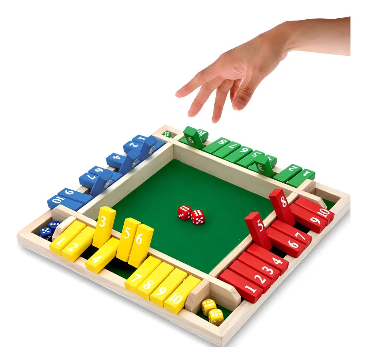 Juego Shut The Box De Madera Para 2 A 4 Jugadores 8 Dados