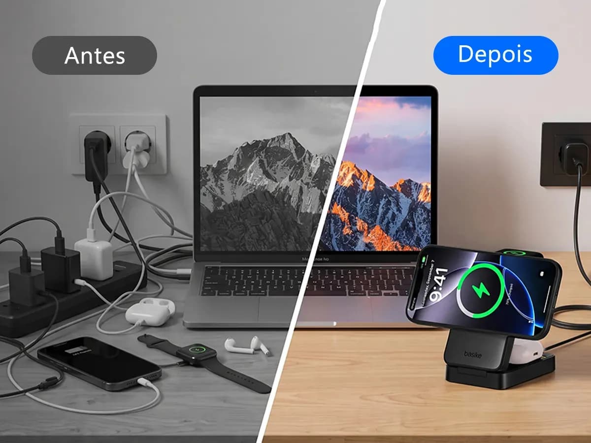 Carregador Basike 3 em 1: vale a pena para iPhone, Apple Watch e AirPods?